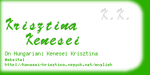 krisztina kenesei business card